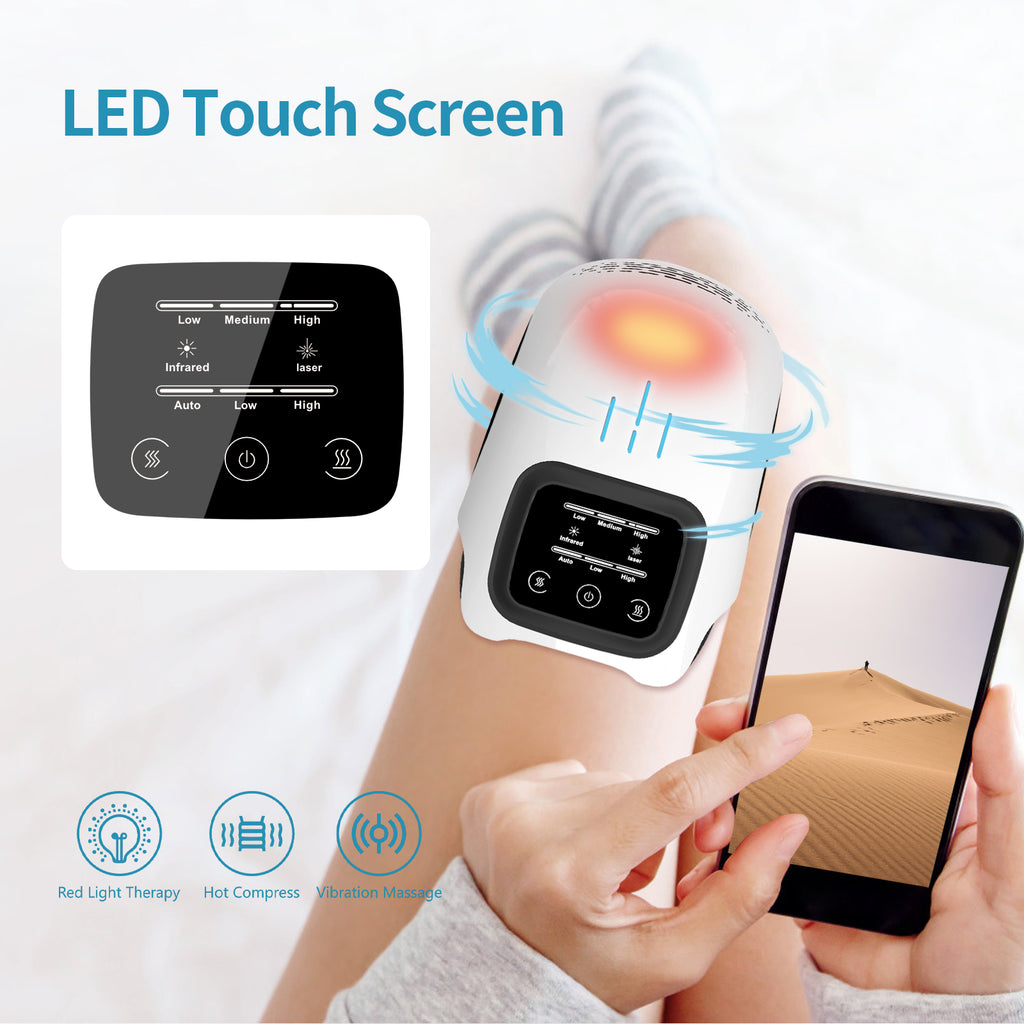 Intelligentes elektrisches Kniemassagegerät für den Heimgebrauch mit intelligenter Knet- und Heizfunktion, wiederaufladbar, zur Schmerzlinderung durch Infrarotlaser und Vibration