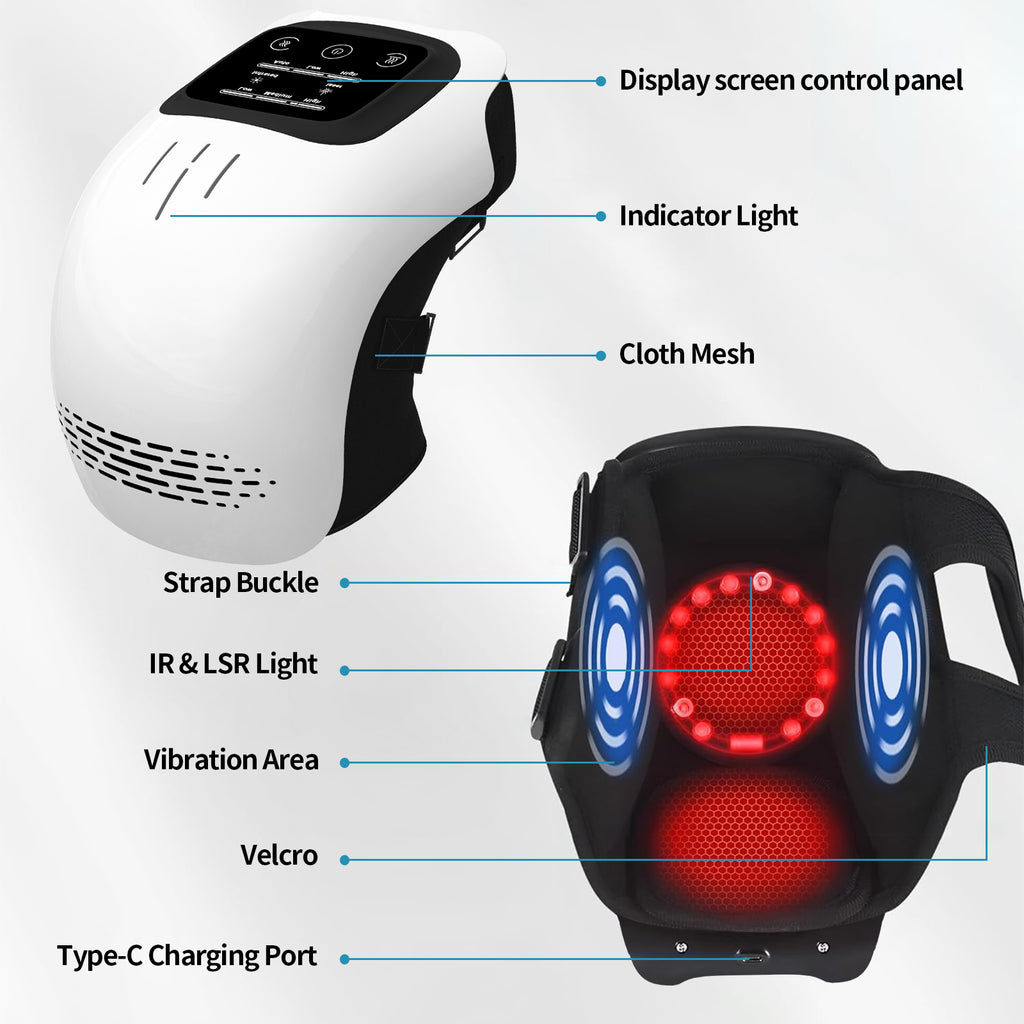Intelligentes elektrisches Kniemassagegerät für den Heimgebrauch mit intelligenter Knet- und Heizfunktion, wiederaufladbar, zur Schmerzlinderung durch Infrarotlaser und Vibration