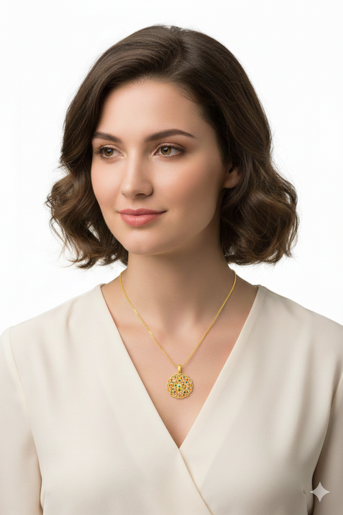 925 Sterling Silver Flower of Life Necklace Sacred Geometry Pendant