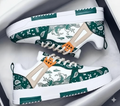 Women's Sport Sneakers White& Bottle Green